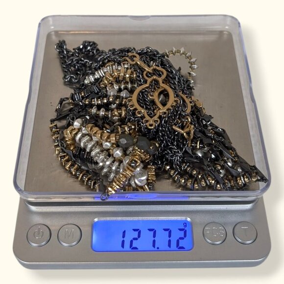 6-Strand Metal Beaded Statement Necklace - Picture 6 of 6